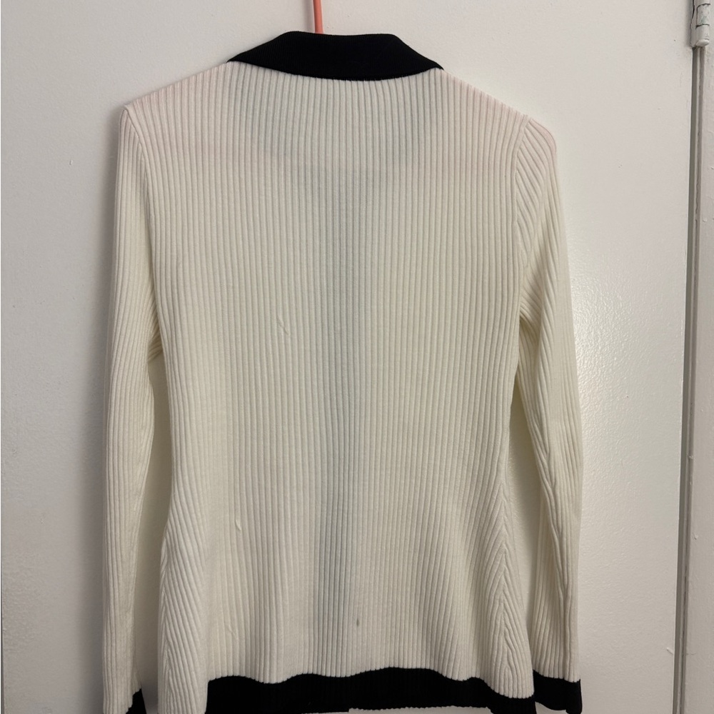 WHBM Ribbed B&W Cardigan - Picture 3 of 5